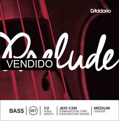 D Addario Prelude Bass J610 1/2 Medium Set